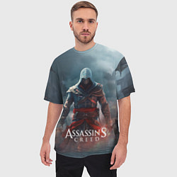 Футболка оверсайз мужская Assassins creed ночной город, цвет: 3D-принт — фото 2