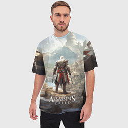 Футболка оверсайз мужская Assassins creed старинный город, цвет: 3D-принт — фото 2