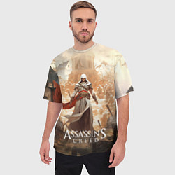 Футболка оверсайз мужская Assassins creed старинный город, цвет: 3D-принт — фото 2