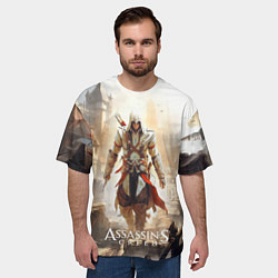 Футболка оверсайз мужская Assassins creed старый город, цвет: 3D-принт — фото 2