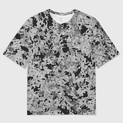 Футболка оверсайз мужская Чёрно-серый абстракция пятна, цвет: 3D-принт