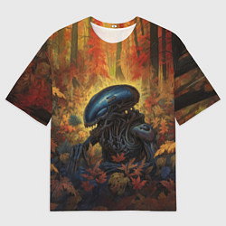 Футболка оверсайз мужская Чужой в осеннем лесу, цвет: 3D-принт