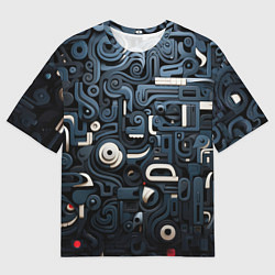 Футболка оверсайз мужская Паттерн-узор из толстых линий, цвет: 3D-принт