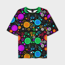 Футболка оверсайз мужская Разноцветные круги, цвет: 3D-принт