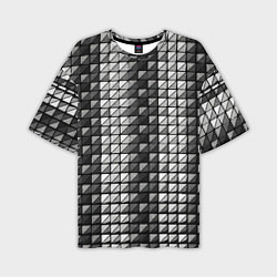 Футболка оверсайз мужская Чёрно-белые квадраты, цвет: 3D-принт