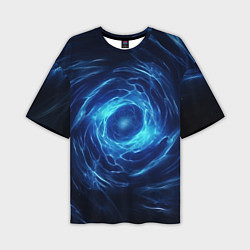 Мужская футболка оверсайз Взрыв синий геометрической абстракции