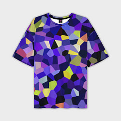 Футболка оверсайз мужская Мозаика фиолетовая, цвет: 3D-принт