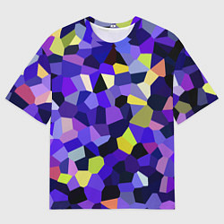 Футболка оверсайз мужская Мозаика фиолетовая, цвет: 3D-принт