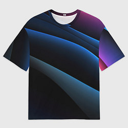 Мужская футболка оверсайз Синий стильный абстрактный геометрический стиль на