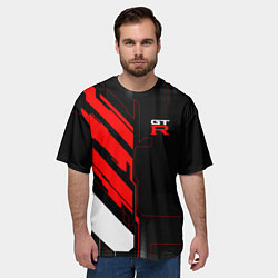 Футболка оверсайз мужская Nissan GTR - Cyber, цвет: 3D-принт — фото 2