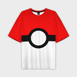 Мужская футболка оверсайз Pokeball texture