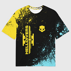 Мужская футболка оверсайз Helldivers 2: Skull Logo