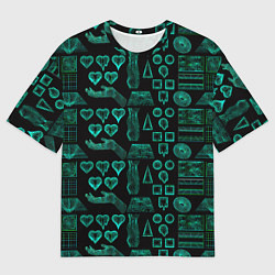 Футболка оверсайз мужская Геометрия неоновая, цвет: 3D-принт