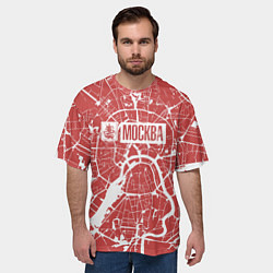 Футболка оверсайз мужская Красная карта Москвы, цвет: 3D-принт — фото 2