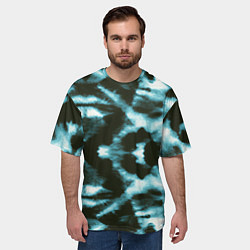 Футболка оверсайз мужская Тай дай синий, цвет: 3D-принт — фото 2