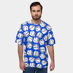 Футболка оверсайз мужская Игральные кубики узор, цвет: 3D-принт — фото 2