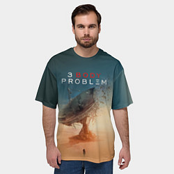 Футболка оверсайз мужская 3 Body Problem - satellite, цвет: 3D-принт — фото 2
