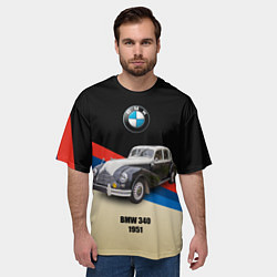 Футболка оверсайз мужская Винтажный автомобиль BMW 340, цвет: 3D-принт — фото 2