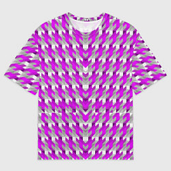 Футболка оверсайз мужская Розово-белый паттерн, цвет: 3D-принт
