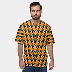 Футболка оверсайз мужская Чёрно-жёлтый паттерн, цвет: 3D-принт — фото 2