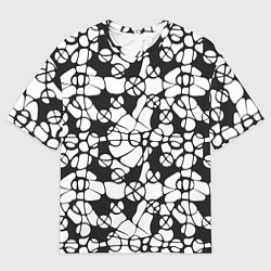 Футболка оверсайз мужская Абстрактный узор из кругов и овалов, цвет: 3D-принт