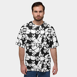 Футболка оверсайз мужская Абстрактный узор из кругов и овалов, цвет: 3D-принт — фото 2