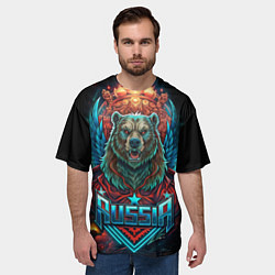 Футболка оверсайз мужская Суровый русский медведь, цвет: 3D-принт — фото 2