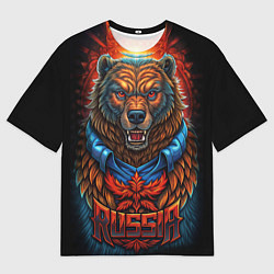 Футболка оверсайз мужская Военный русский медведь, цвет: 3D-принт