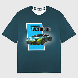 Мужская футболка оверсайз Спортивная машина Lamborghini Aventador