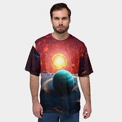 Футболка оверсайз мужская Космос и разные планеты, цвет: 3D-принт — фото 2
