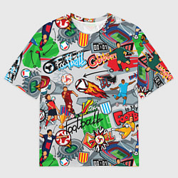 Мужская футболка оверсайз Football is my life pattern