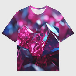 Футболка оверсайз мужская Яркие розовые хрусталики, цвет: 3D-принт