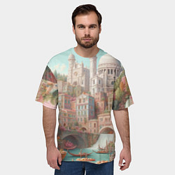 Футболка оверсайз мужская Город в восточном стиле, цвет: 3D-принт — фото 2