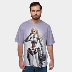 Футболка оверсайз мужская Barbie cyberpunk - ai art fantasy, цвет: 3D-принт — фото 2