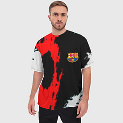 Футболка оверсайз мужская Barcelona fc краски спорт, цвет: 3D-принт — фото 2
