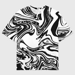 Футболка оверсайз мужская Абстрактная черно-белая, цвет: 3D-принт