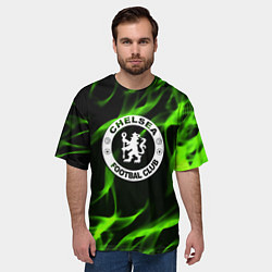 Футболка оверсайз мужская Chelsea sport club fc fire, цвет: 3D-принт — фото 2