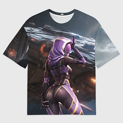 Футболка оверсайз мужская Mass Effect ТалиЗора и космический корабль, цвет: 3D-принт
