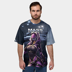 Футболка оверсайз мужская Mass Effect ТалиЗора и космический корабль, цвет: 3D-принт — фото 2