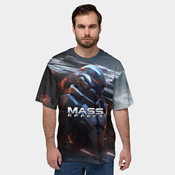 Футболка оверсайз мужская Mass Effect game space, цвет: 3D-принт — фото 2