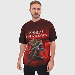 Футболка оверсайз мужская Персонажи Assassins creed shadows, цвет: 3D-принт — фото 2