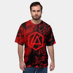 Футболка оверсайз мужская Linkin park red logo, цвет: 3D-принт — фото 2