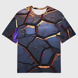 Футболка оверсайз мужская Темная абстрактная объемная плитка, цвет: 3D-принт