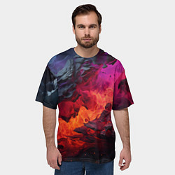 Футболка оверсайз мужская Яркий абстрактный путь, цвет: 3D-принт — фото 2