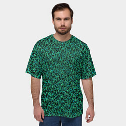 Футболка оверсайз мужская Пёстрый чёрно-сине-зелёный, цвет: 3D-принт — фото 2