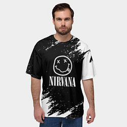 Футболка оверсайз мужская Nirvana текустура краски, цвет: 3D-принт — фото 2