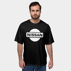 Футболка оверсайз мужская Nissan logo white, цвет: 3D-принт — фото 2