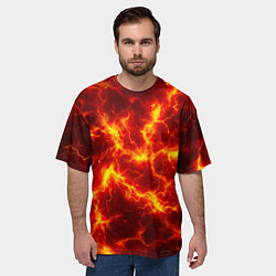 Футболка оверсайз мужская Текстура огня, цвет: 3D-принт — фото 2