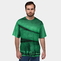 Футболка оверсайз мужская Зеленая джинса, цвет: 3D-принт — фото 2