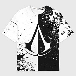 Футболка оверсайз мужская Assasins Creed - black and white, цвет: 3D-принт